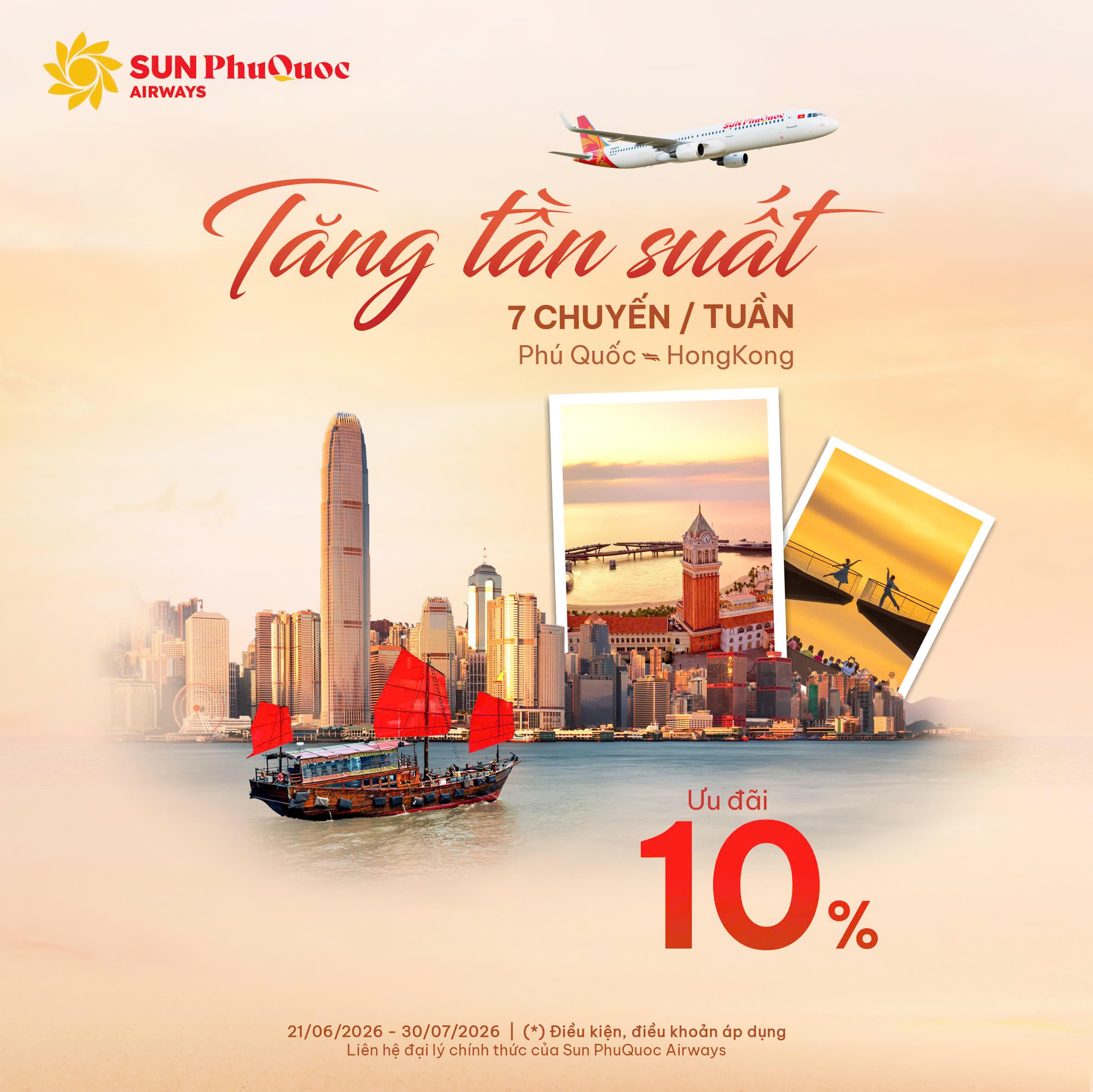 Sun PhuQuoc Airways triển khai chương trình kích cầu đường bay Phú Quốc Hong Kong