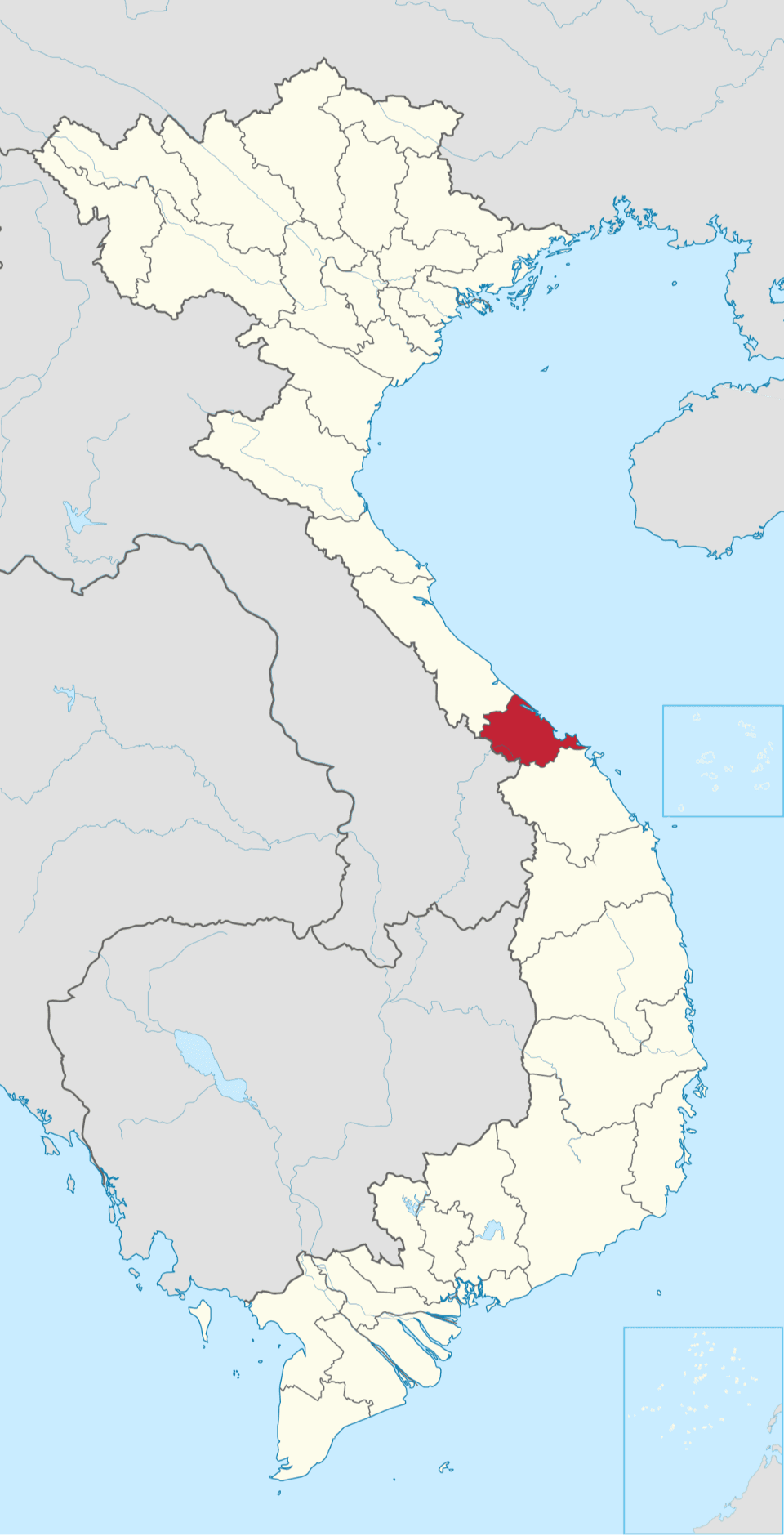 Vị trí Huế trên bản đồ Việt Nam